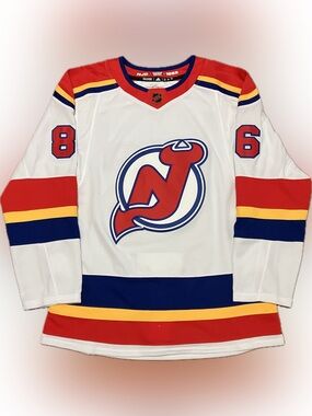 New Jersey Devils Jack Hughes Reverse Retro 2.0 Adidas NHL Hockey Jersey Size 44